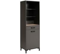 Miroytengo Módulo Cocina Columna con Estantes Smoke Color Gris 60x188x42 cm Estilo Moderno