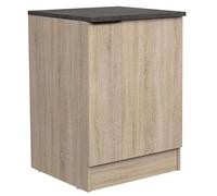 Miroytengo Módulo Cocina Inferior Arko Estilo Industrial en Color Roble Áspero y Negro con 1 Puerta y 1 Estante Interno 60x60x86 cm Roble Áspero - Blanco - 60x60x86 cm