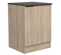 Miroytengo Módulo Cocina Inferior Arko Estilo Industrial en Color Roble Áspero y Negro con 1 Puerta y 1 Estante Interno 60x60x86 cm Roble Áspero - Blanco - 60x60x86 cm