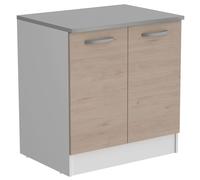 Miroytengo Módulo Cocina Inferior Eko 2 Puertas Roble Jackson y Blanco 80x60cm White/ wood -