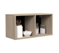 Miroytengo Módulo Cocina Superior Arko Estilo Industrial en Color Roble Áspero y Negro con 2 Huecos Abiertos 80x40x34 cm Rough oak - white 80 x 40 x 34 cm