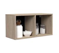 Módulo cocina superior arko estilo industrial en color roble áspero y negro con 2 huecos abiertos 80x40x34 cm