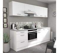 Miroytengo Módulos Individuales y Cocinas Completas en Color Blanco Mate (Cocinas Completas, Cocina 8 Muebles 240 cm) White