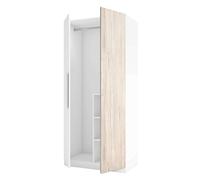 Miroytengo Mueble Armario para Habitación Dormitorio Juvenil Estelle Estilo Nórdico en Color Blanco Mate y Roble Sahara con 2 Puertas 90x200 cm