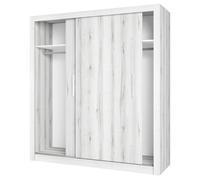 Miroytengo Mueble Armario para Habitación Dormitorio Sava Estilo Contemporáneo en Color Blanco Albo con 2 Puertas Correderas 182x201 cm White - 450.8