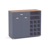 Miroytengo Mueble Auxiliar Almacenaje Buffet Cocina Botellero Asfeld Color Gris Grafito 90x103x40 cm Grey -