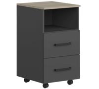 Miroytengo Mueble Auxiliar Cajonera Buc de Oficina Nibis 2 Cajones y 1 hueco Roble Sonoma y Gris Antracita 40x67x45 cm Gray/ wood -