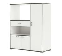 Miroytengo Mueble Auxiliar Cocina con Almacenaje Blanco y gris 90x107x40 cm Blanco -