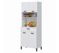 Miroytengo Mueble Auxiliar Cocina Luso 4 Puertas y 1 Cajón Blanco Artik 72x185 cm White -