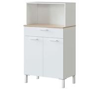 Miroytengo Mueble Auxiliar de Cocina Yuka Estilo Nórdico Color Blanco Artik y Roble Canadian 72x126x40 cm