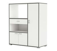 Miroytengo Mueble Auxiliar para Cocina con Tres Puertas Y Un Cajón Color Blanco Y Gris 107x90x40 cm