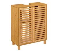 Miroytengo Mueble Bajo Lavabo Armario Auxiliar Baño Sicela 2 Puertas 1 Estante Puertas magnéticas Color Marrón 60 cm