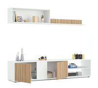 Miroytengo Mueble Comedor TV Ecco, Mueble Salón Modular. Módulo TV Blanco y Roble Natur 180 cm