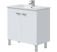 Miroytengo Mueble de Baño Atenea Con Patas Armario 2 Puertas Abatibles Color Blanco Brillo 80 cm (Sin Lavabo) Blanco -