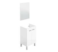 Miroytengo Mueble de Baño Camelia con Espejo Fabricado en Melamina Blanco Brillo 50x80x40 cm (Sin Lavabo)