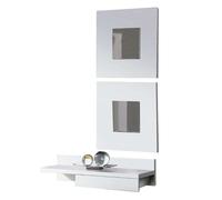 Miroytengo Mueble De Entrada Recibidor Cajún Con 2 Espejos Color Blanco 70cm White -