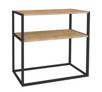 Miroytengo Mueble de Entrada Recibidor Rus con Base Inferior Estantes Negro y Roble Safir 90x90x34 cm Black/ wood