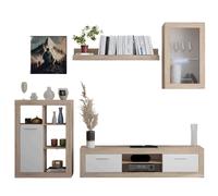 Miroytengo Mueble de Salón Fera Estilo Moderno en Roble Sonoma y Blanco con 2 Puertas 1 Estante y Medidas 270 cm White/ wood -