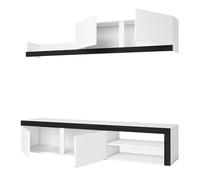 Miroytengo Mueble de salón TV Valco 2 Módulos Blanco y Negro 180 cm