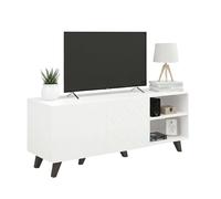 Miroytengo Mueble de TV Josi Salón Comedor 2 Puertas Abatibles 4 espacios 1 estante 2 huecos 150x54x40 cm White - 175.95
