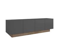 Miroytengo Mueble de TV Opec para Sala Estilo Moderno en color Gris y Roble con 4 puertas Melamina 184x53x41.7 cm