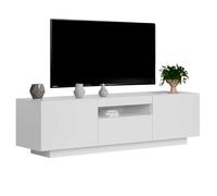 Miroytengo Mueble de TV Sami para Salón Estilo Contemporáneo en Color Blanco con 1 Cajón, 2 Puertas y Hueco Abierto al Centro 150x41.6x37.3 cm