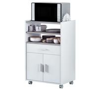 Miroytengo Mueble Microondas Cocina Habitdesign Blanco y Cemento 92x59x40 Cm