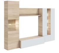Miroytengo Mueble Modular Salón Comedor Essenttial con Led 260x165 cm White/ wood -