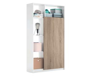 Miroytengo Mueble para Entrada Recibidor Neo Estilo Moderno Alto en Color Blanco Mate y Roble 100 cm White/ wood