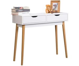 Miroytengo Mueble Recibidor Fiano en color blanco con 2 cajones 78x90x35 cm