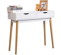 Miroytengo Mueble Recibidor Fiano en color blanco con 2 cajones 78x90x35 cm Blanco/ Madera -