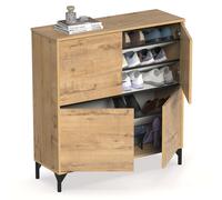 Miroytengo Mueble Recibidor Zapatero Tokio 4 Puertas 5 Baldas Mueble Pasillo Color Roble Gold 101 cm Madera Claro -