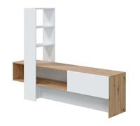 Miroytengo Mueble TV Liss Roble Nodi y Blanco Artik 178x138x43 cm White/ wood - 219.65