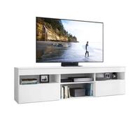 Miroytengo Mueble TV Oshi de Salón Estilo Moderno en color Blanco Mate con 2 Puertas y 4 Estantes Melamina 175x48x35 cm Blanco -