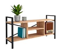 Miroytengo Mueble TV para Salón Rus 4 Huecos Negro y Roble Safir 120x63x37 cm