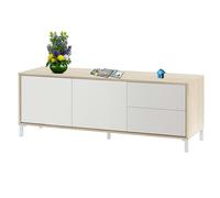 Miroytengo Mueble TV Salón Comedor Brooklyn Melamina Ideal Organizador Espacios Modernos Roble Canadian y Blanco Artik 130 cm