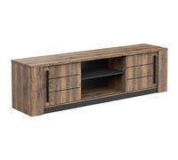 Miroytengo Mueble Tv Salón Mónaco Puertas Correderas Roble Saloon y Negro Estructurado 185 cm Black/ wood -