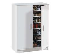 Miroytengo Mueble zapatero en color blanco 2 puertas y 6 estantes 101x75x36 cm White - 111.55