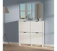 Miroytengo Mueble Zapatero Recibidor Mary Con 2 Espejos Suspendido 97 cm White -