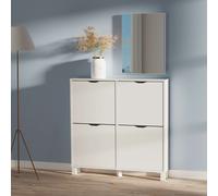 Miroytengo Mueble Zapatero Recibidor Mary Con Espejo Suspendido 97 cm White -