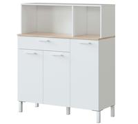 Miroytengo Muebles Auxiliares de Cocina Yuka Estilo Nórdico Color Blanco Artik y Roble Canadian White/wood - 2 ha, 3 p and 1 c 2 h.3 p and 1 c 108x126x40 cm