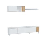 Miroytengo Muebles De Salón Ethna Blanco Artik Y Natur Estilo Moderno Para Comedor 200x40cm White/ wood -
