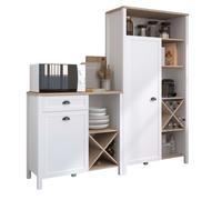 Miroytengo Pack 2 Buffets de Cocina Coper Armarios de Cocina Estilo Moderno Blanco y Roble Jackson White - light wood
