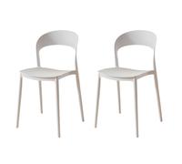 Miroytengo Pack 2 Sillas de Cocina Princeton Respaldo Redondeado Estilo Moderno en Color Blanco White -