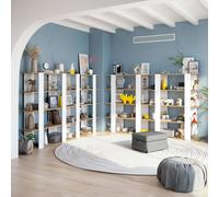 Miroytengo Pack 4 Estanterías Deia Color Blanco Artik Y Roble Nodi Estilo Moderno White/ wood -