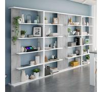 Miroytengo Pack 4 Estanterías Modernas Salon Comedor Color Cemento Y Blanco White - gray - 443.9