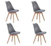 Miroytengo Pack 4 Sillas Comedor Bistro, Sillas de Cocina Tapizadas, Respaldo Tela, 48x84x54 cm Gray - 4 pack