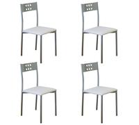 Miroytengo Pack 4 Sillas de Cocina Metal y Blanco Costa, Sillas Comedor Modernas 47x86x41cm White - 86x47x41 cm