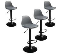 Miroytengo Pack 4 Taburetes de Bar o Cocina, Silla Alta Bistro, Altura Regulable, Asiento Acolchado, 360º Gray - pack of 4