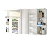 Miroytengo Pack armarios baño color blanco brillo aseo almacenaje mueble (1 armario + 2 estantes) 100x65x21 cm White -